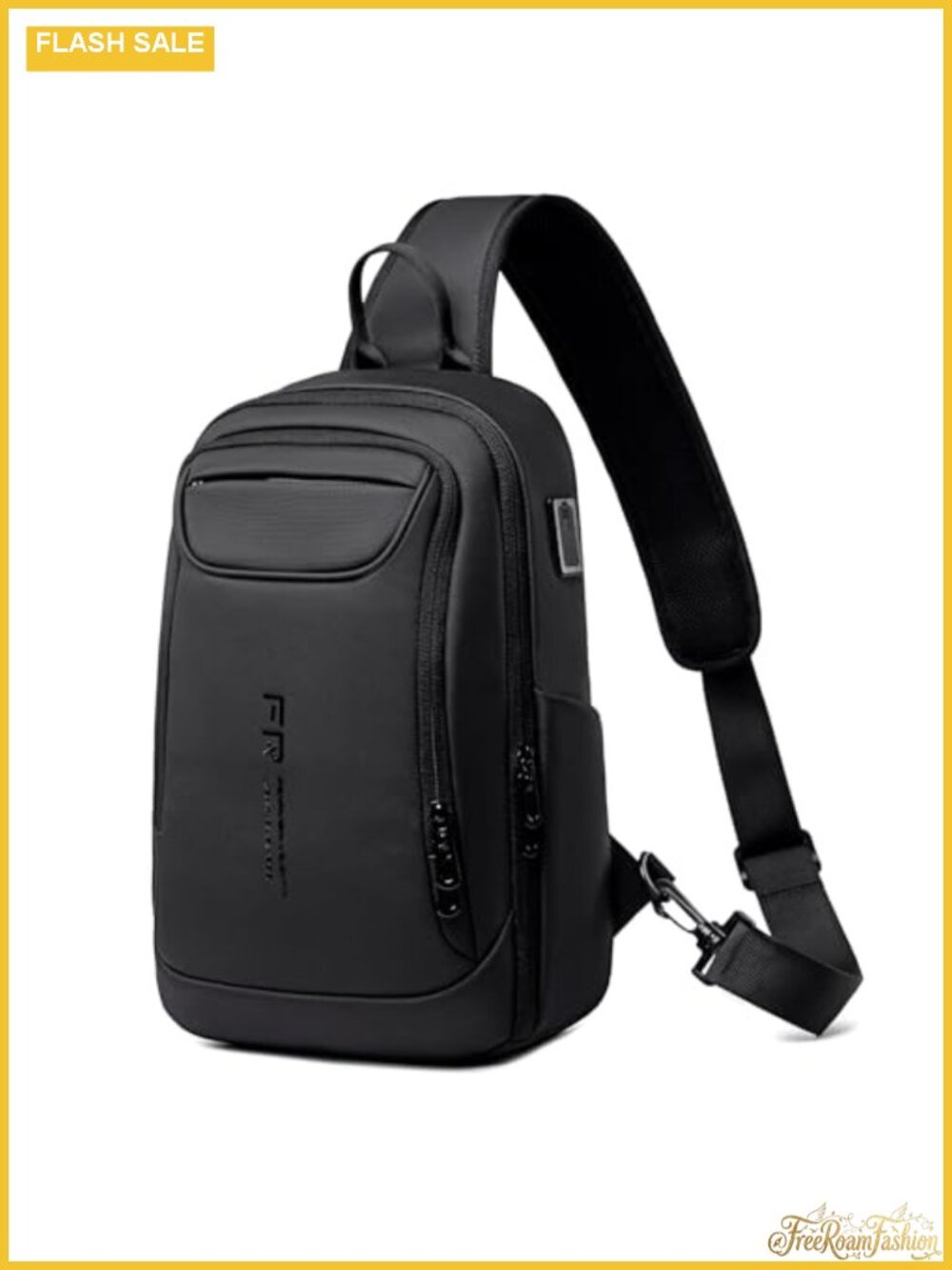 Water Resistant Crossbody Sling Backpack with Padded Strap for Men